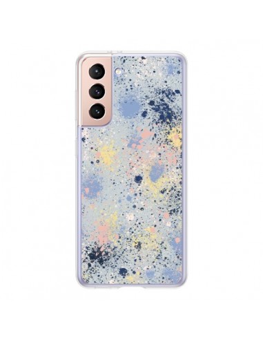 Coque Samsung Galaxy S21 5G Gradient Watercolor Lines Blue - Ninola Design