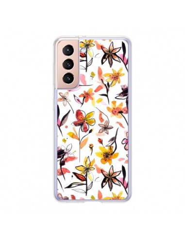 Coque Samsung Galaxy S21 5G Ink Bleeding Dots Pink - Ninola Design