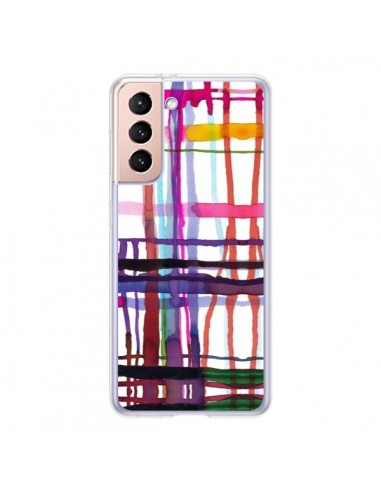 Coque Samsung Galaxy S21 5G Little Textured Dots Pink - Ninola Design