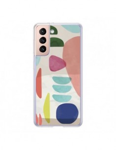 Coque Samsung Galaxy S21 5G Moody Geometry Multi White -...