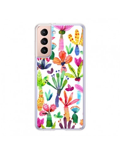 Coque Samsung Galaxy S21 5G Overlapped Watercolor Dots - Ninola Design