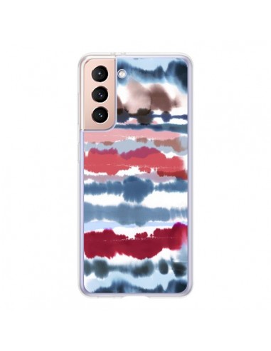 Coque Samsung Galaxy S21 5G Smoky Marble Watercolor Dark - Ninola Design