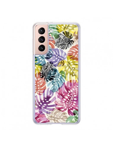 Coque Samsung Galaxy S21 5G Tigers and Leopards Yellow - Ninola Design
