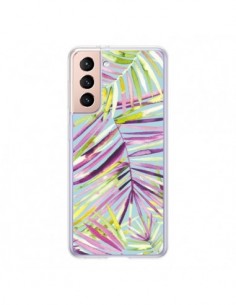 Coque Samsung Galaxy S21 5G Tropical Flowers Multicolored...