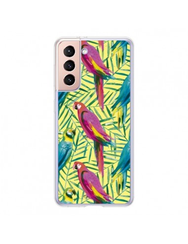 Coque Samsung Galaxy S21 5G Tropical Monstera Leaves Multicolored - Ninola Design