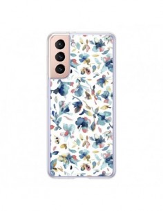 Coque Samsung Galaxy S21 5G Watery Hibiscus Blue - Ninola...