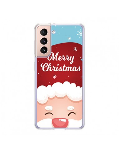 Coque Samsung Galaxy S21 5G Bonnet du Père Noël Merry Christmas - Nico