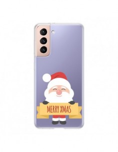 Coque Samsung Galaxy S21 5G Père Noël Merry Christmas...