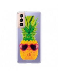 Coque Samsung Galaxy S21 5G Ananas Lunette en Cœur...