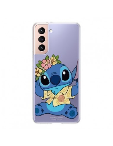 Coque Samsung Galaxy S21 5G Stitch de Lilo et Stitch Aloha transparente