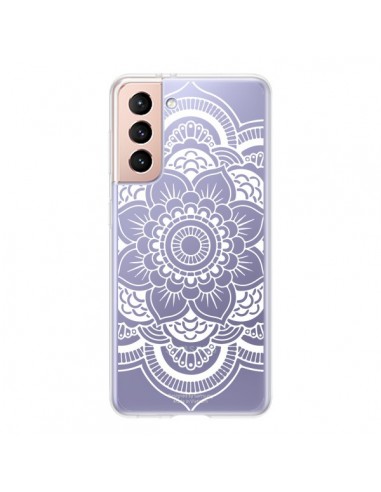 Coque Samsung Galaxy S21 5G Mandala Blanc Azteque Transparente - Nico