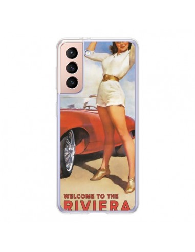 Coque Samsung Galaxy S21 5G Welcome to the Riviera Vintage Pin Up - Nico