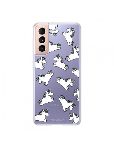 Coque Samsung Galaxy S21 5G Licorne Crinière Transparente - Nico