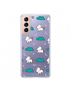 Coque Samsung Galaxy S21 5G Licorne et Nuages...