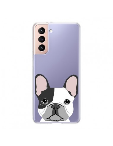 Coque Samsung Galaxy S21 5G Bulldog Français Chien Transparente - Pet Friendly
