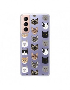 Coque Samsung Galaxy S21 5G Chats Transparente - Pet...