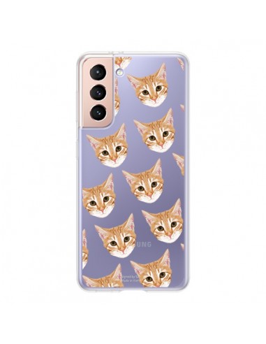 Coque Samsung Galaxy S21 5G Chats Beige Transparente - Pet Friendly