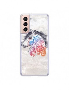 Coque Samsung Galaxy S21 5G Licorne Muticolore - Rachel...