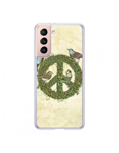 Coque Samsung Galaxy S21 5G Peace And Love Nature Oiseaux - Rachel Caldwell