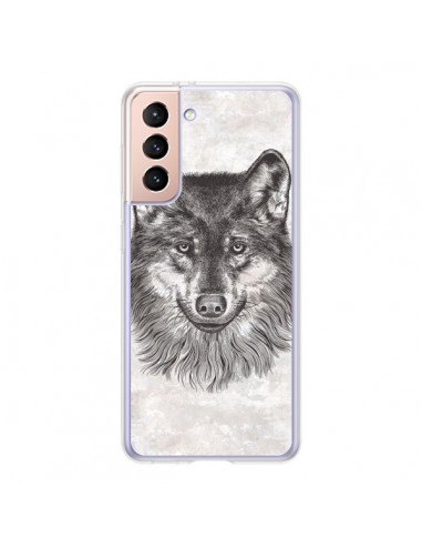 Coque Samsung Galaxy S21 5G Loup Gris - Rachel Caldwell