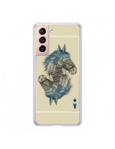 Coque Samsung Galaxy S21 5G Cheval Carte Jeu Horse As -...