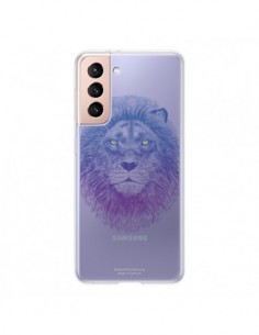 Coque Samsung Galaxy S21 5G Lion Animal Transparente -...