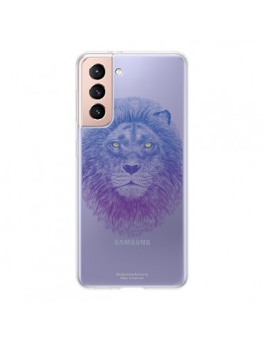 Coque Samsung Galaxy S21 5G Lion Animal Transparente - Rachel Caldwell
