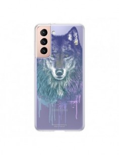 Coque Samsung Galaxy S21 5G Loup Wolf Animal Transparente...
