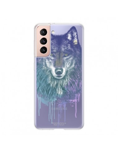 Coque Samsung Galaxy S21 5G Loup Wolf Animal Transparente - Rachel Caldwell