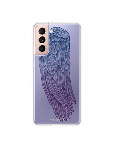 Coque Samsung Galaxy S21 5G Ailes d'Ange Angel Wings Transparente - Rachel Caldwell