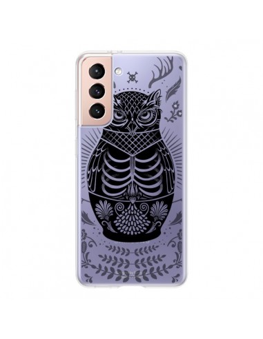 Coque Samsung Galaxy S21 5G Owl Chouette Hibou Squelette Transparente - Rachel Caldwell