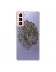 Coque Samsung Galaxy S21 5G Buffalo Bison Transparente -...