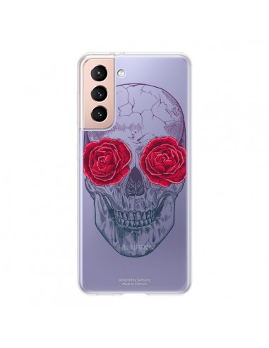 Coque Samsung Galaxy S21 5G Tête de Mort Rose...