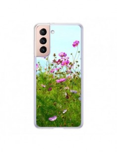 Coque Samsung Galaxy S21 5G Fleurs Roses Champ - R Delean