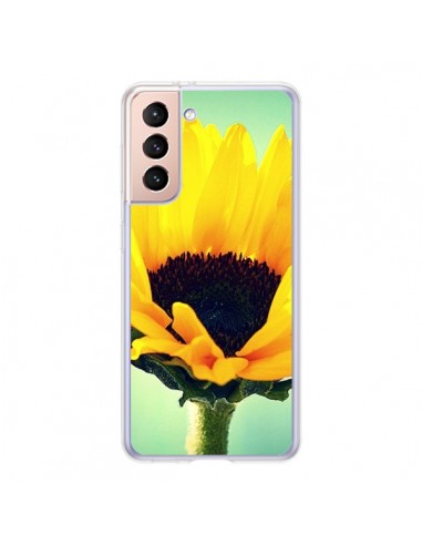 Coque Samsung Galaxy S21 5G Tournesol Zoom Fleur - R Delean