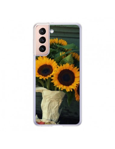 Coque Samsung Galaxy S21 5G Tournesol Bouquet Fleur - R Delean