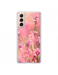Coque Samsung Galaxy S21 5G Fleurs Bourgeons Roses - R...
