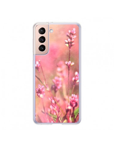 Coque Samsung Galaxy S21 5G Fleurs Bourgeons Roses - R Delean
