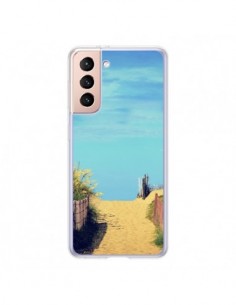Coque Samsung Galaxy S21 5G Plage Beach Sand Sable - R...