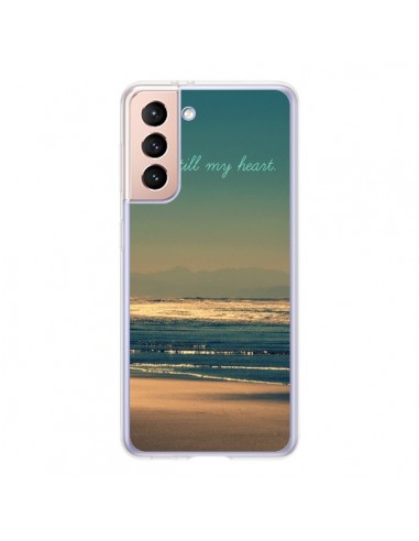 Coque Samsung Galaxy S21 5G Be still my heart Mer Sable Beach Ocean - R Delean