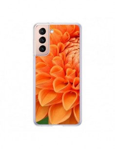 Coque Samsung Galaxy S21 5G Fleurs oranges flower - R Delean