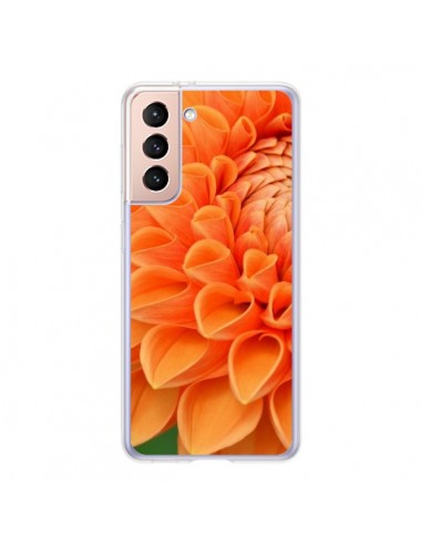 Coque Samsung Galaxy S21 5G Fleurs oranges flower - R Delean