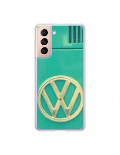Coque Samsung Galaxy S21 5G Groovy Van Hippie VW Bleu - R...
