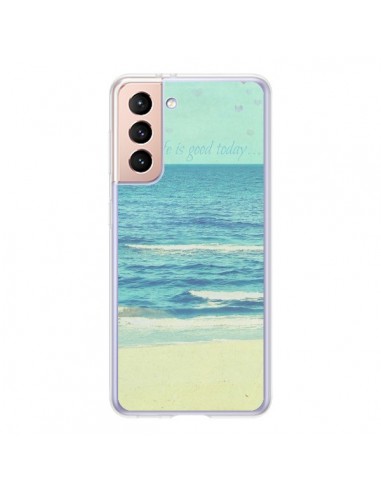 Coque Samsung Galaxy S21 5G Life good day Mer Ocean Sable Plage Paysage - R Delean