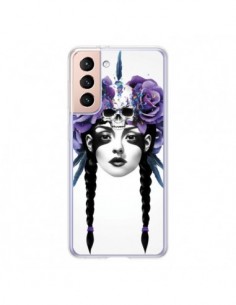 Coque Samsung Galaxy S21 5G Fille Fleurs Warrior - Ruben...