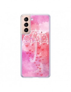 Coque Samsung Galaxy S21 5G Parapluie Coeur Love Amour -...