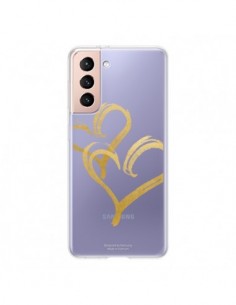 Coque Samsung Galaxy S21 5G Deux Coeurs Love Amour...