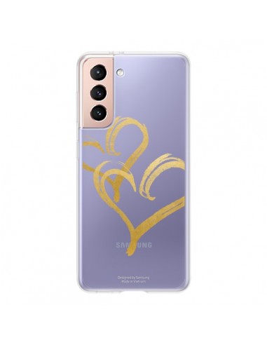 Coque Samsung Galaxy S21 5G Deux Coeurs Love Amour Transparente - Sylvia Cook