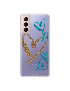 Coque Samsung Galaxy S21 5G Coeurs Heart Love Amour...