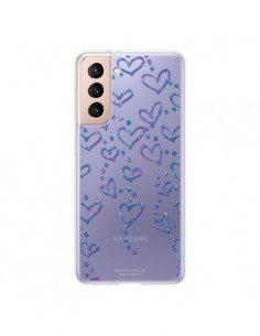 Coque Samsung Galaxy S21 5G Floating hearts coeurs...